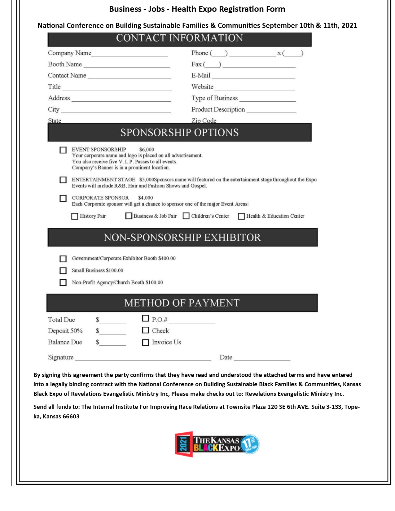 Booth Registration Form 2021